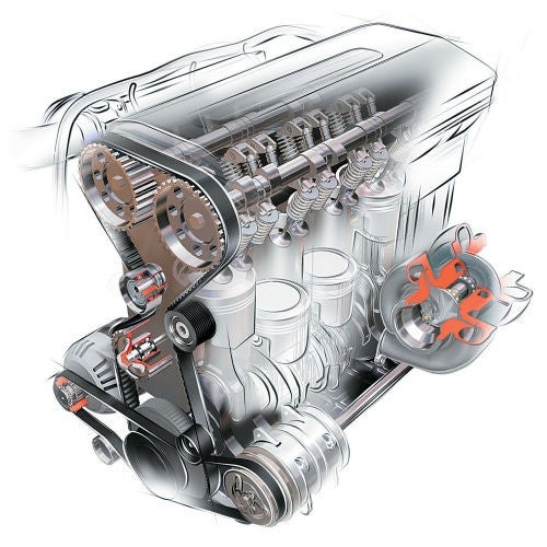 Automotive, engine parts, drawing Automotive, engine parts, drawing